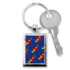 Space Rocket Pattern Key Chain (rectangle) by Vaneshart