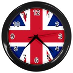 UK Flag Union Jack Wall Clock (Black) Front