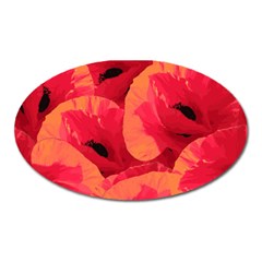 Poppies  Oval Magnet by HelgaScand