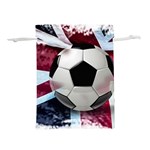 Soccer Ball With Great Britain Flag Lightweight Drawstring Pouch (L) Back