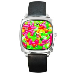 Vibrant Jelly Bean Candy Square Metal Watch by essentialimage