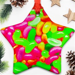 Vibrant Jelly Bean Candy Star Ornament (two Sides) by essentialimage