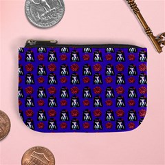 Girl Flower Pattern Royal Blue Mini Coin Purse by snowwhitegirl