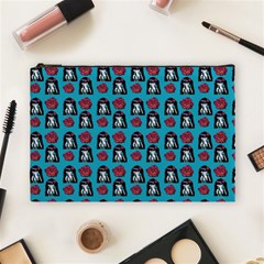 Girl Flower Pattern Blue Cosmetic Bag (large) by snowwhitegirl