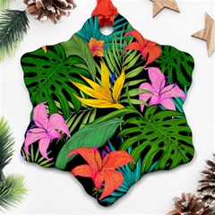 Tropical Greens Snowflake Ornament (two Sides) by Sobalvarro