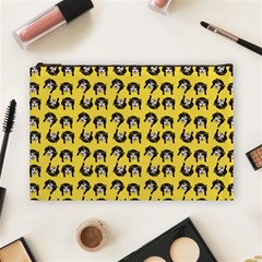 Retro Girl Daisy Chain Pattern Yellow Cosmetic Bag (large) by snowwhitegirl