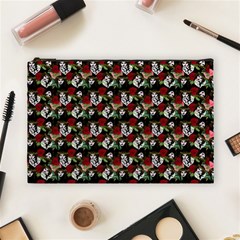 Vintage Hippie Girl Pattern Black Cosmetic Bag (large) by snowwhitegirl