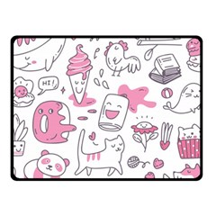 Set Kawaii Doodles Fleece Blanket (small) by Vaneshart