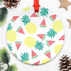 Vector Seamless Pattern With Pineapples Ornament (round) by Vaneshart