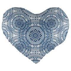 Boho Pattern Style Graphic Vector Large 19  Premium Flano Heart Shape Cushions by Sobalvarro