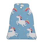 Unicorn Seamless Pattern Background Vector (2) Bell Ornament (Two Sides) Back