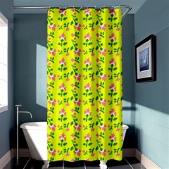 Carnation Pattern Yellow Shower Curtain 36  X 72  (stall)  by snowwhitegirl