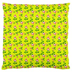 Carnation Pattern Yellow Standard Flano Cushion Case (one Side) by snowwhitegirl