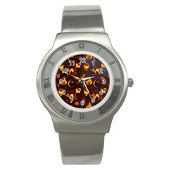 Funny Halloween Design Stainless Steel Watch by FantasyWorld7