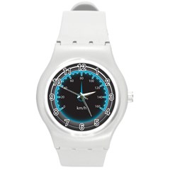 Blue Car Speedometer Round Plastic Sport Watch (m) by trulycreative