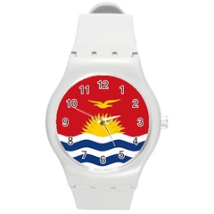 Flag Of Kiribati Round Plastic Sport Watch (m) by trulycreative