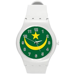 Flag Of Mauritania Round Plastic Sport Watch (m) by trulycreative