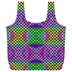 Bright  Circle Abstract Black Pink Green Yellow Full Print Recycle Bag (xl) by BrightVibesDesign