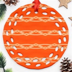 Pattern Orange Round Filigree Ornament (two Sides)