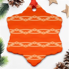 Pattern Orange Snowflake Ornament (two Sides)