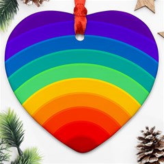 Rainbow Background Colorful Heart Ornament (two Sides)