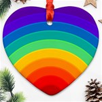 Rainbow Background Colorful Heart Ornament (Two Sides) Back