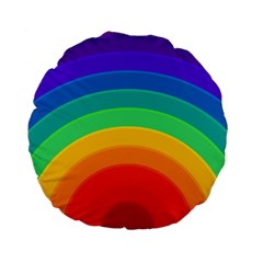 Rainbow Background Colorful Standard 15  Premium Flano Round Cushions