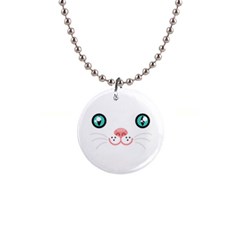 Cute Cat 1  Button Necklace by trulycreative