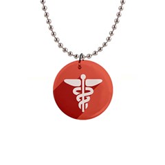 Caduceus 1  Button Necklace by trulycreative