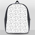 Music Notes Background Wallpaper School Bag (Large) Front