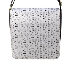 Music Notes Background Wallpaper Flap Closure Messenger Bag (l) by HermanTelo