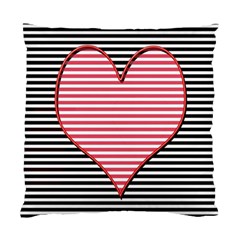 Heart Stripes Symbol Striped Standard Cushion Case (two Sides)