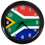 South Africa Flag Wall Clock (Black) Front