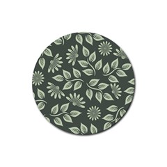 Flowers Pattern Spring Nature Rubber Coaster (round)  by HermanTelo