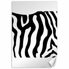 Wild Zebra Pattern Black And White Canvas 12  X 18  by picsaspassion