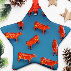 Illustrations Cow Agriculture Livestock Star Ornament (two Sides)