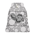 Elegant Mandala Elephant In Black And Wihte Bell Ornament (Two Sides) Back