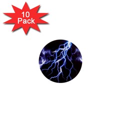 Blue Thunder Colorful Lightning Graphic 1  Mini Magnet (10 Pack)  by picsaspassion