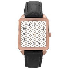 Background Texture Triangle Rose Gold Leather Watch 