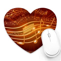 Music Notes Sound Musical Love Heart Mousepads