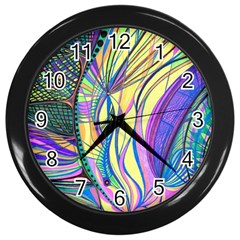 Happpy (4) Wall Clock (black) by nicholakarma