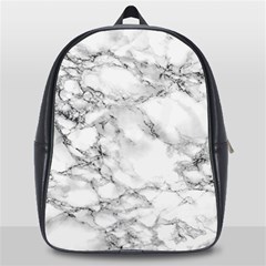 White Marble Texture Floor Background With Black Veins Texture Greek Marble Print Luxuous Real Marble School Bag (large) by genx