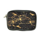 Black Marble texture with gold veins floor background print luxuous real marble Coin Purse Front