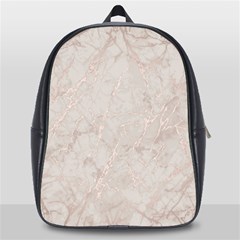 Pink Marble Beige Texture Floor Background With Shinny Pink Veins Greek Marble Print Luxuous Real Marble  School Bag (large) by genx