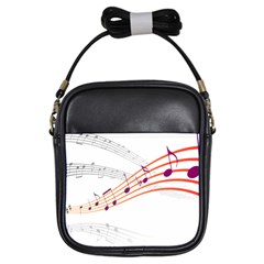 Music Notes Clef Sound Girls Sling Bag by HermanTelo