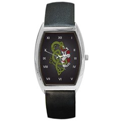 Pepe The Frog Rare Celtic Viking Norse Dragon Pattern Deus Vult Medieval Wojak Crusader Barrel Style Metal Watch by snek