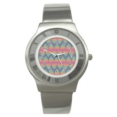 Pattern Background Texture Colorful Stainless Steel Watch by HermanTelo