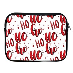 Christmas Watercolor Hohoho Red Handdrawn Holiday Organic And Naive Pattern Apple Ipad 2/3/4 Zipper Cases by genx