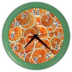 Oranges Background Texture Pattern Color Wall Clock