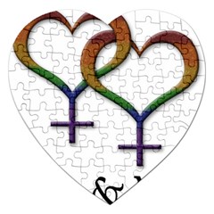 Mrs  And Mrs  Jigsaw Puzzle (heart) by LiveLoudGraphics